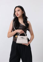 Elise Top Handle Bag - White