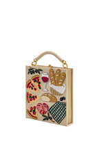 Elle Picnic Pattern Book Top Handle Bag - Khaki