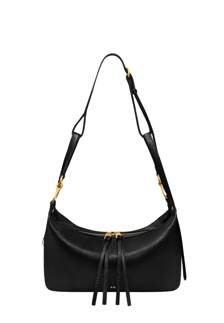 Selia Soft-Grain Crossbody Bag – Black