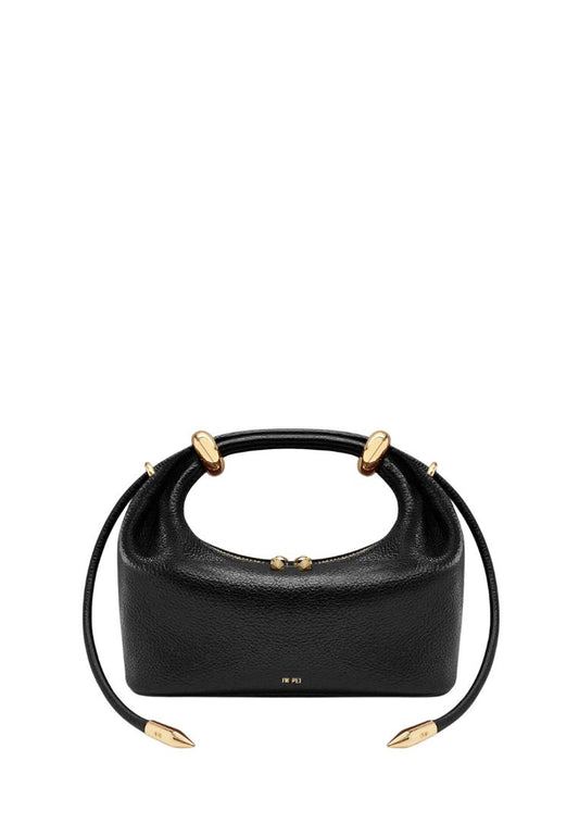 Ellie Metal Ring Embellished Top Handle Bag - Black
