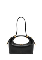 Ellie Metal Ring Embellished Top Handle Bag - Black