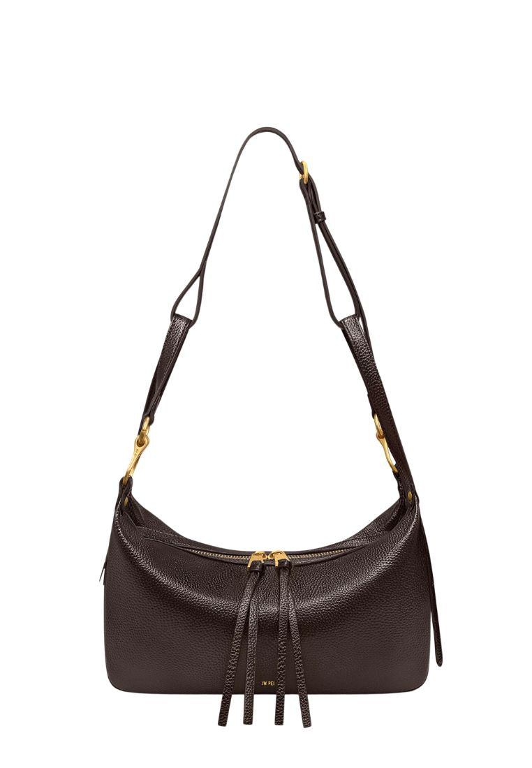 Selia Soft-Grain Crossbody Bag - Dark Brown