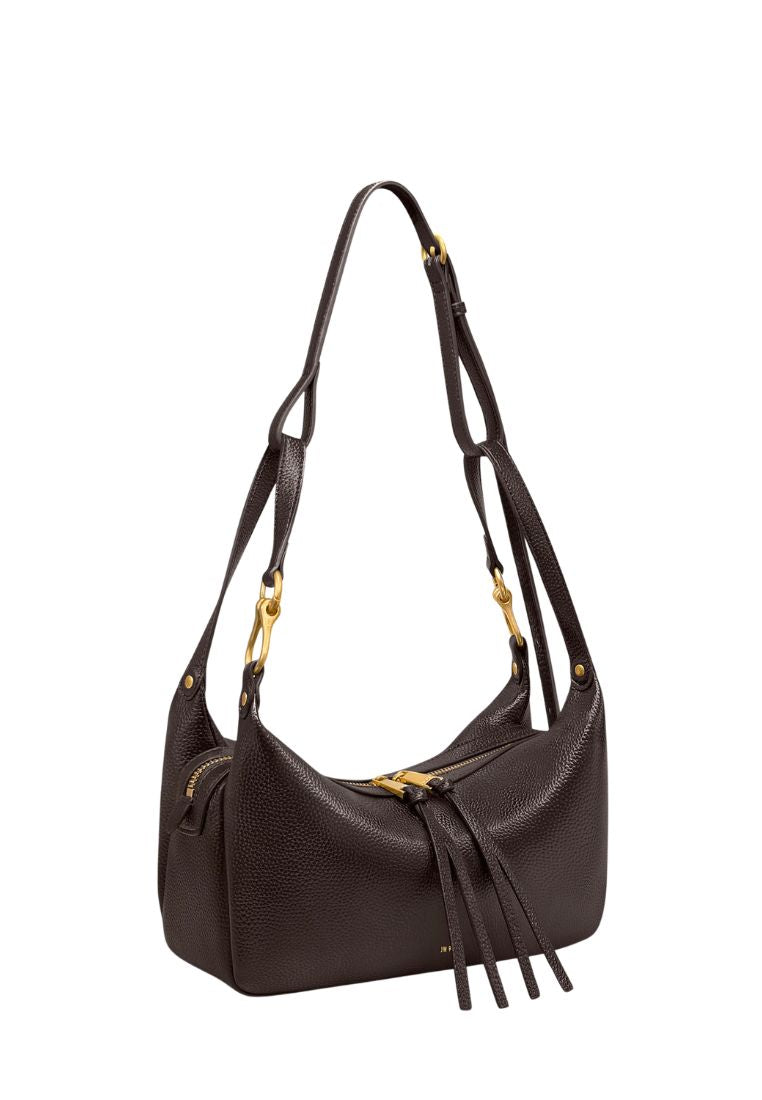 Selia Soft-Grain Crossbody Bag - Dark Brown