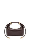 Ellie Metal Ring Embellished Top Handle Bag - Dark Brown