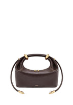 Ellie Metal Ring Embellished Top Handle Bag - Dark Brown