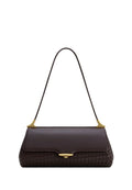 Eloise Woven Shoulder Bag - Dark Brown