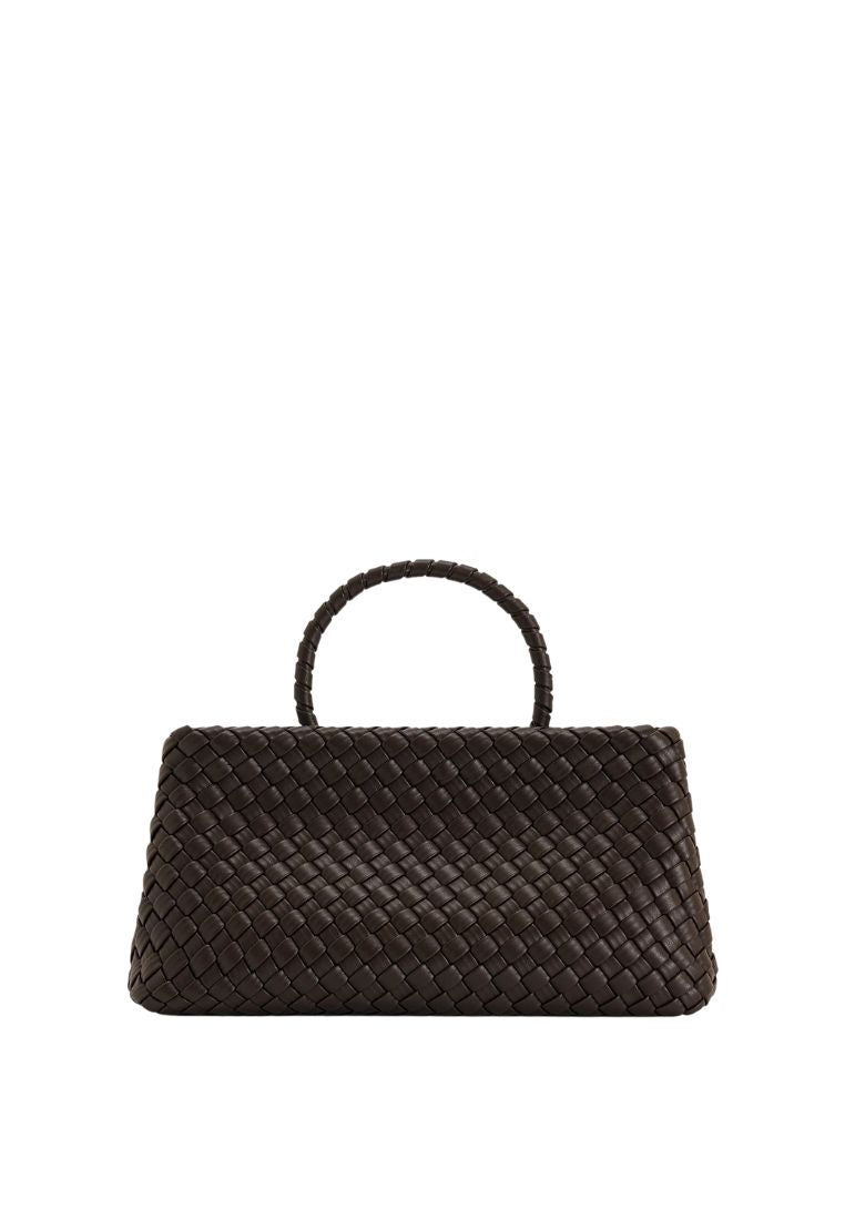 Elora Woven Tote Bag - Dark Brown
