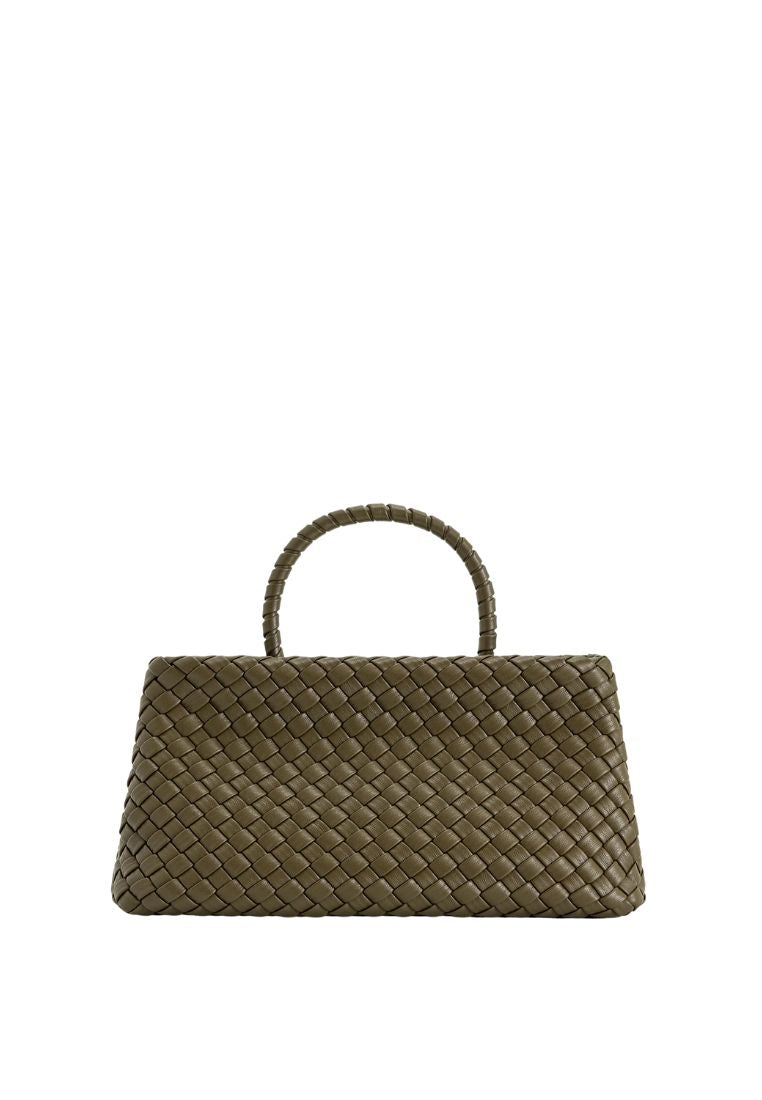 Elora Woven Tote Bag - Dark Olive