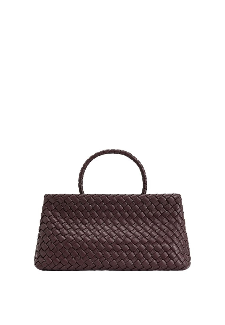 Elora Woven Tote Bag - Deep Burgundy