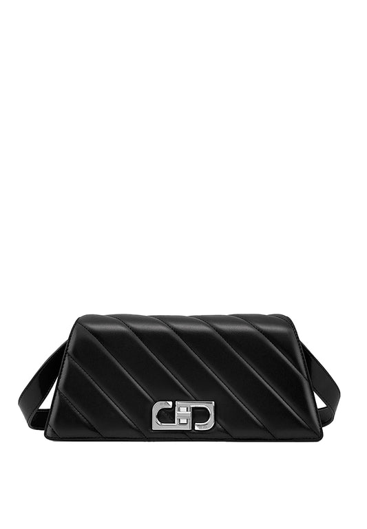 [DEFECT SALE 157] Elsa Front Flap Crossbody Bag - Black