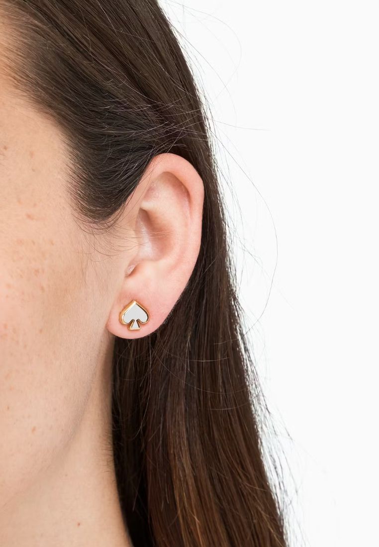 Everyday Spade Enamel Studs White