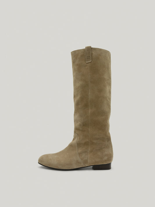 FLOT LEATHER BOOTS suede khaki brown
