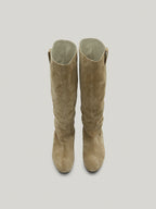 FLOT LEATHER BOOTS suede khaki brown