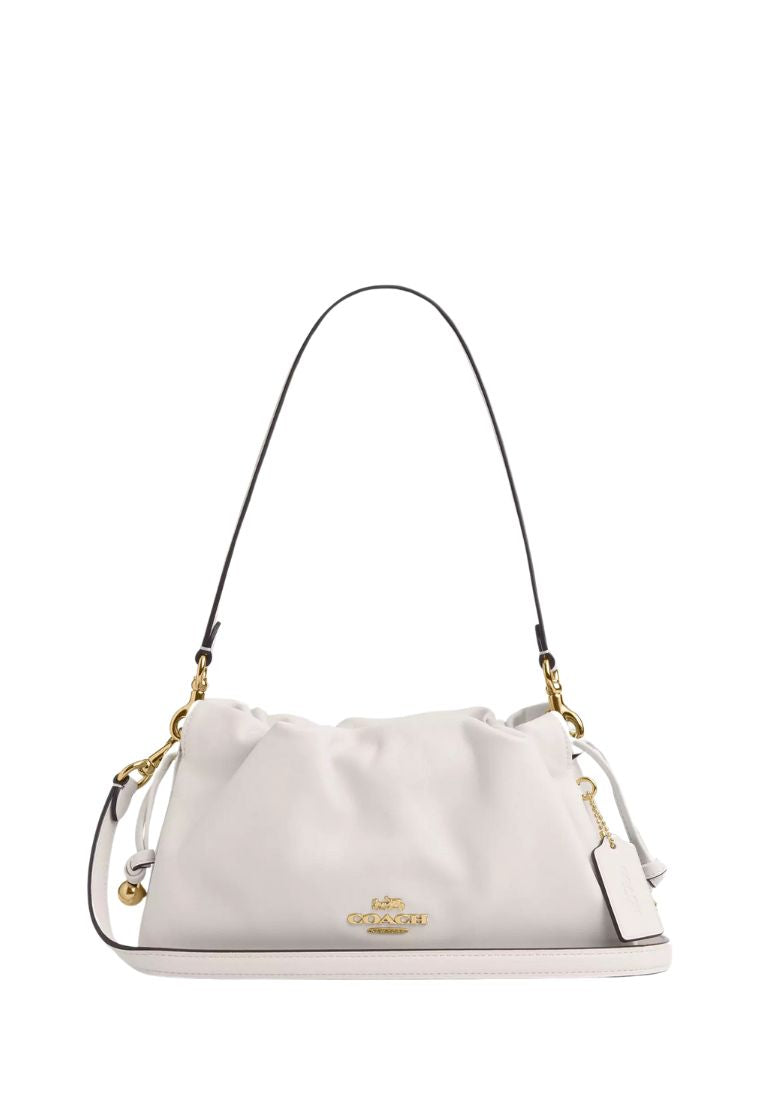 Faye Shoulder Bag With Ruching Gold Chalk