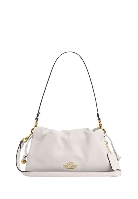 Faye Shoulder Bag With Ruching Gold Chalk