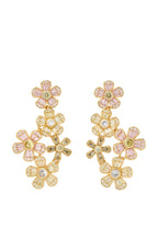 Fleurette Linear Earrings Pink Multi