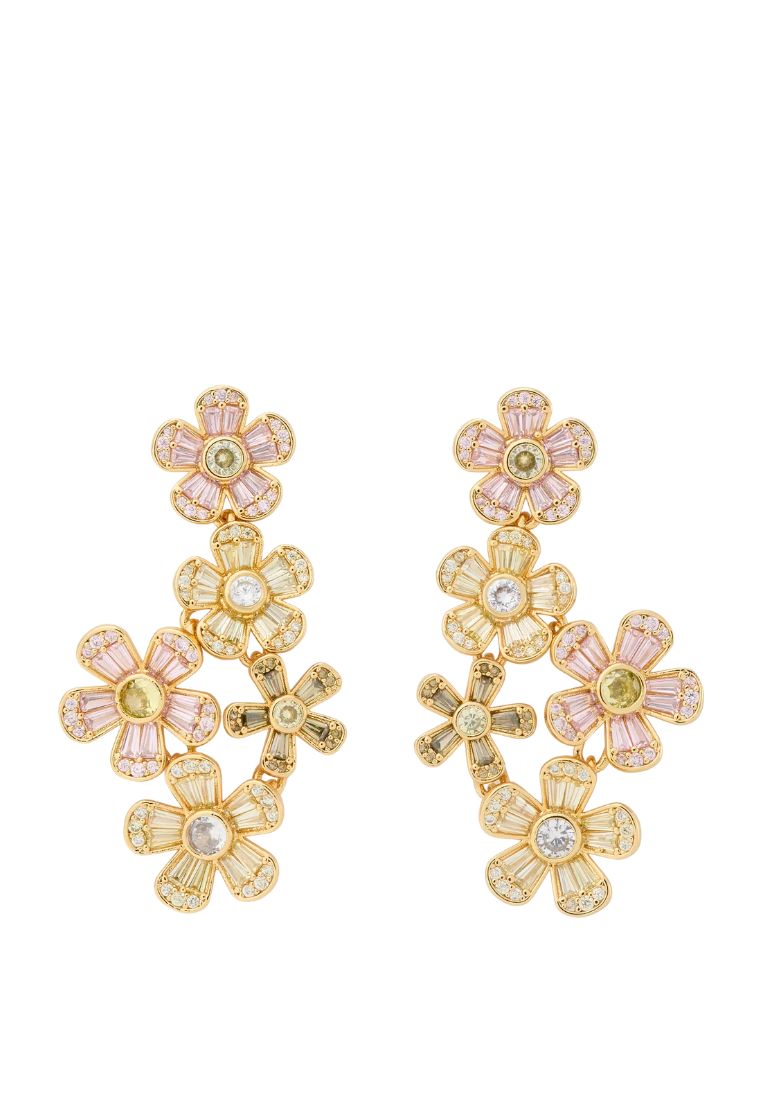 Fleurette Linear Earrings Pink Multi