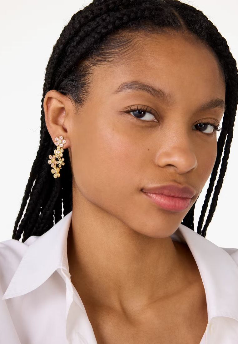 Fleurette Linear Earrings Pink Multi