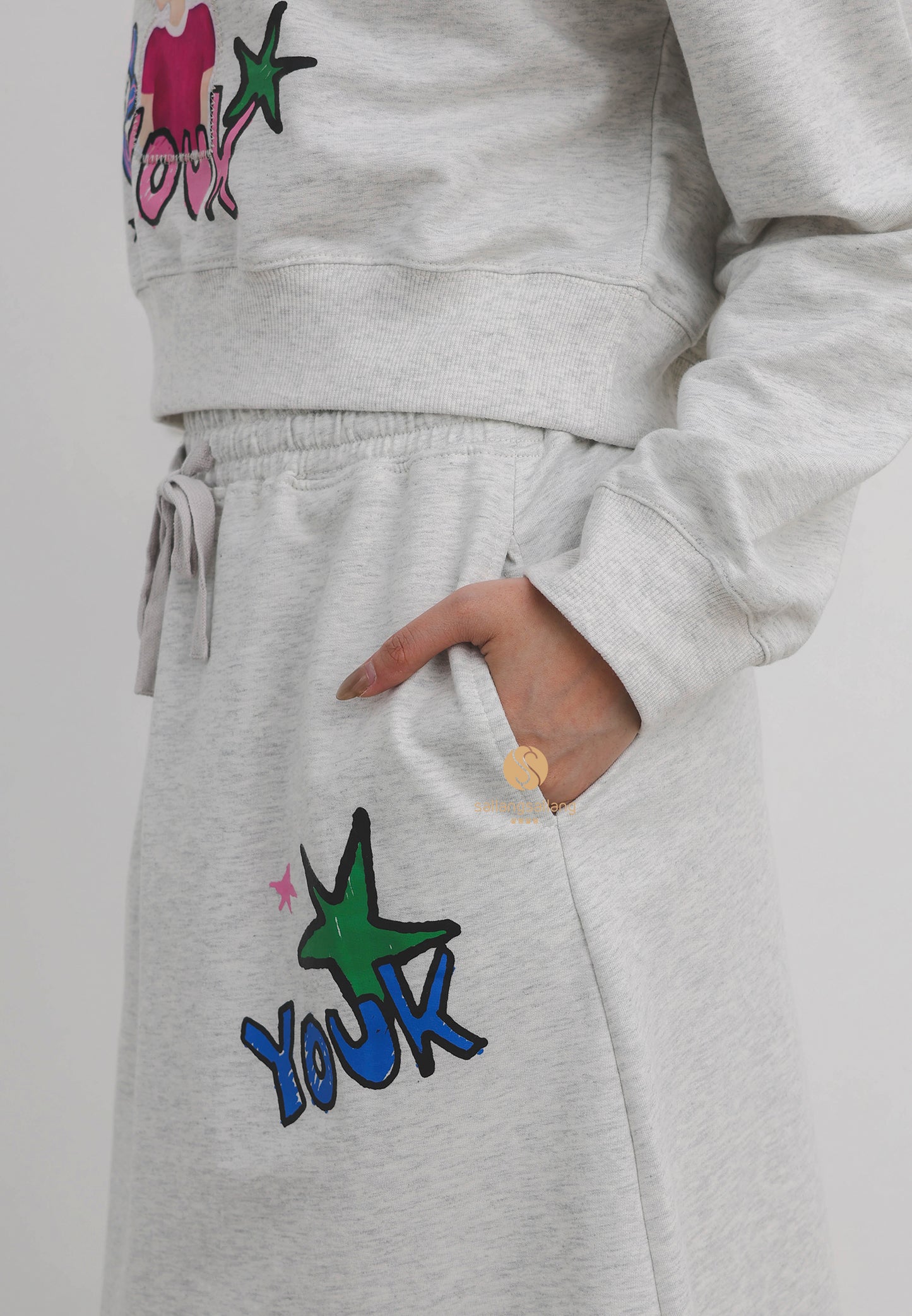 Flower Sweatshirt Skirt Set F Ria