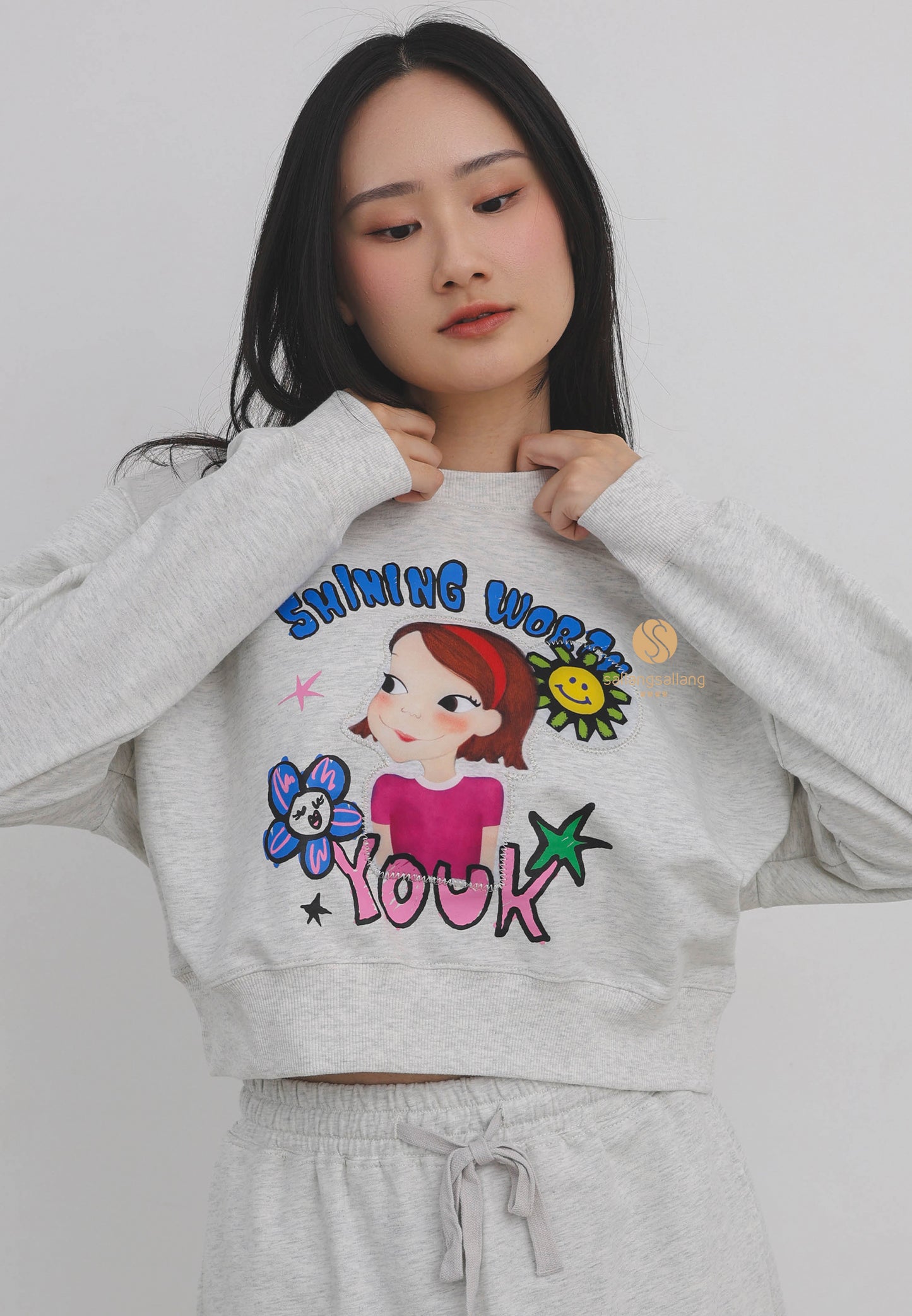 Flower Sweatshirt Skirt Set F Ria