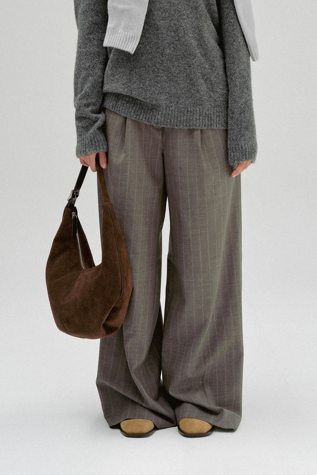 MOSSY HOBO BAG suede brown