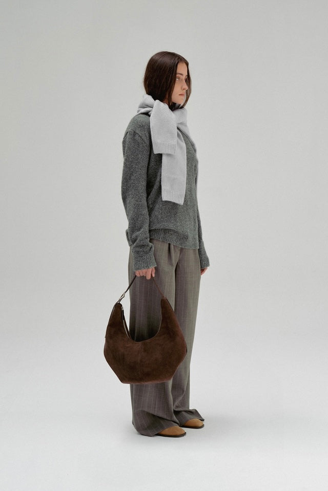 MOSSY HOBO BAG suede brown