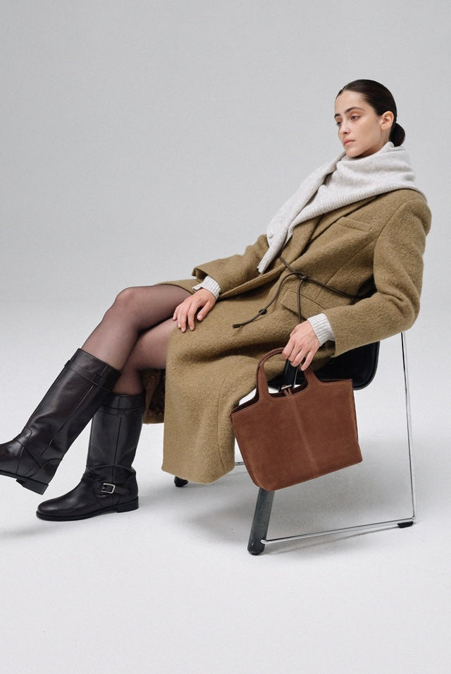 PANIER TOTE BAG nubuck pattern brown