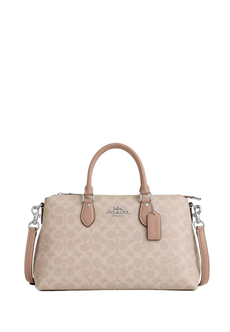 Georgia Satchel Bag In Signature Canvas Silver