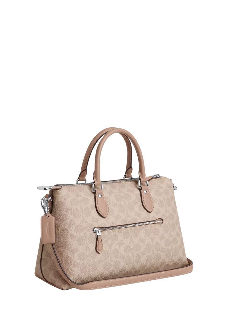 Georgia Satchel Bag In Signature Canvas Silver