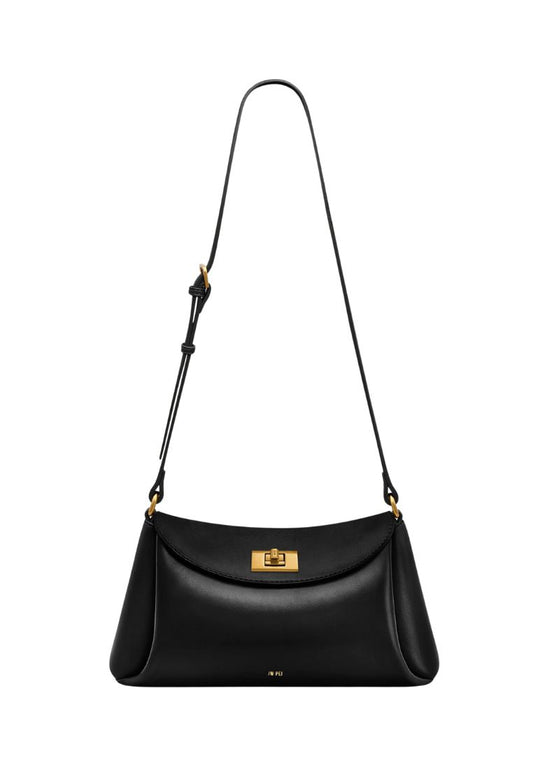Greta Twist-Lock Shoulder Bag - Black