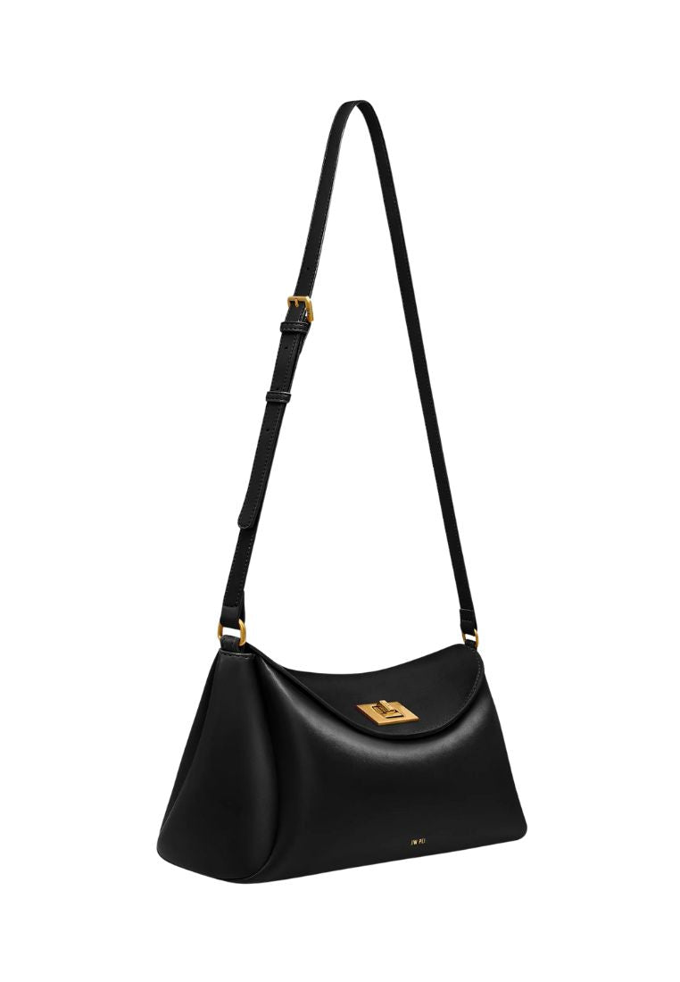 Greta Twist-Lock Shoulder Bag - Black
