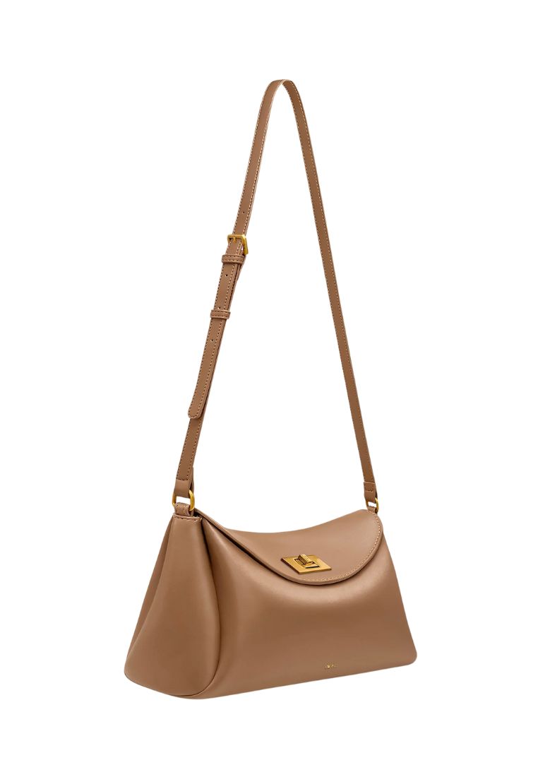 Greta Twist-Lock Shoulder Bag - Brown