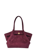 Hana Faux Suede Medium Tote Bag - Claret