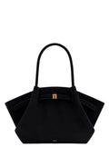 Hana Large Faux Suede Tote Bag - Black