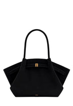 Hana Large Faux Suede Tote Bag - Black
