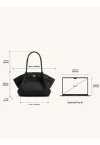 Hana Large Weave Texture Tote Bag - Black