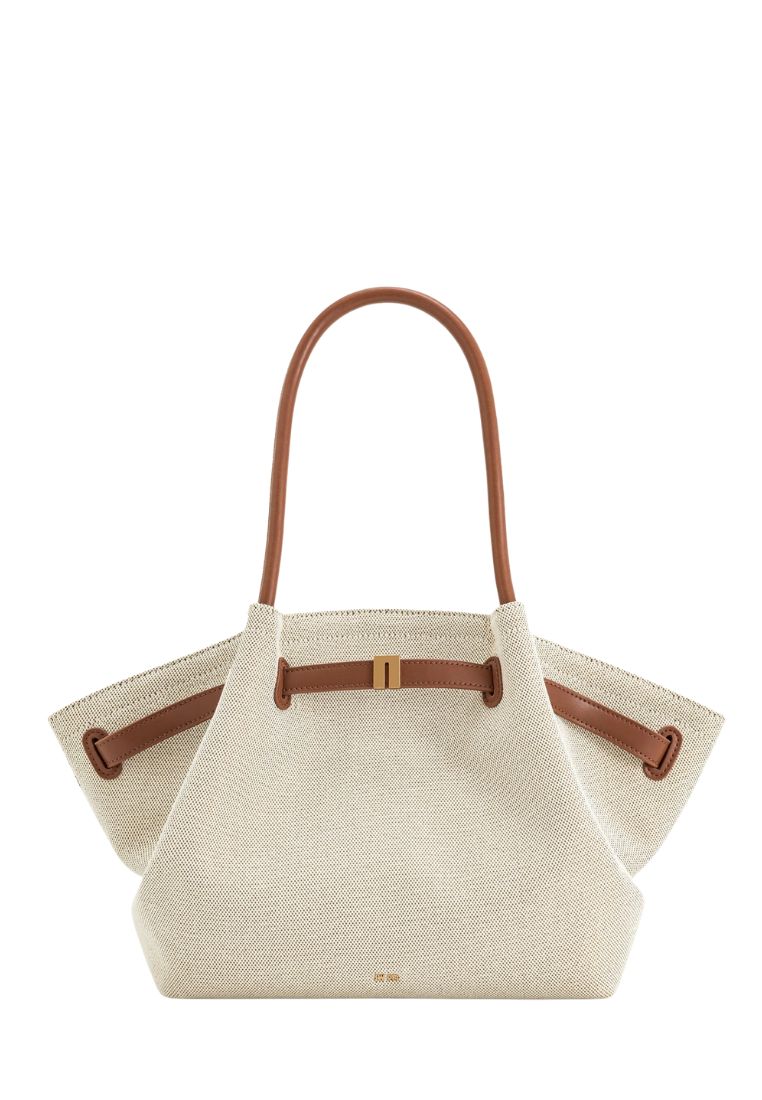 Hana Large Tote Bag - Brown Canvas