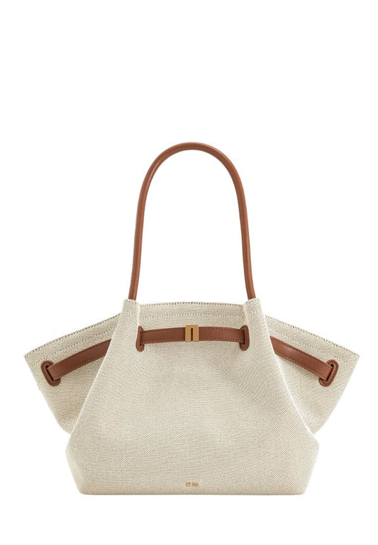 Hana Large Tote Bag - Brown Canvas