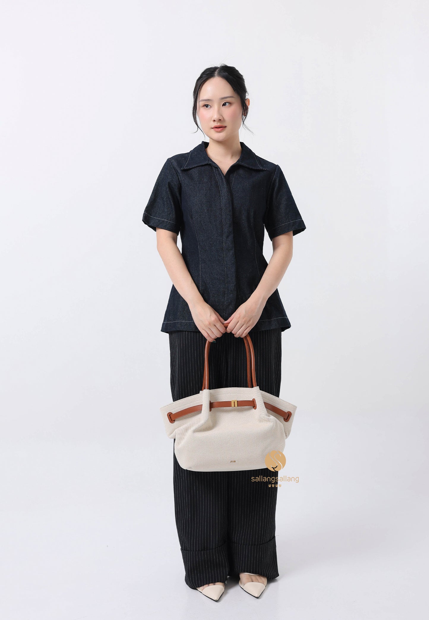 Hana Medium Tote Bag - Brown Canvas