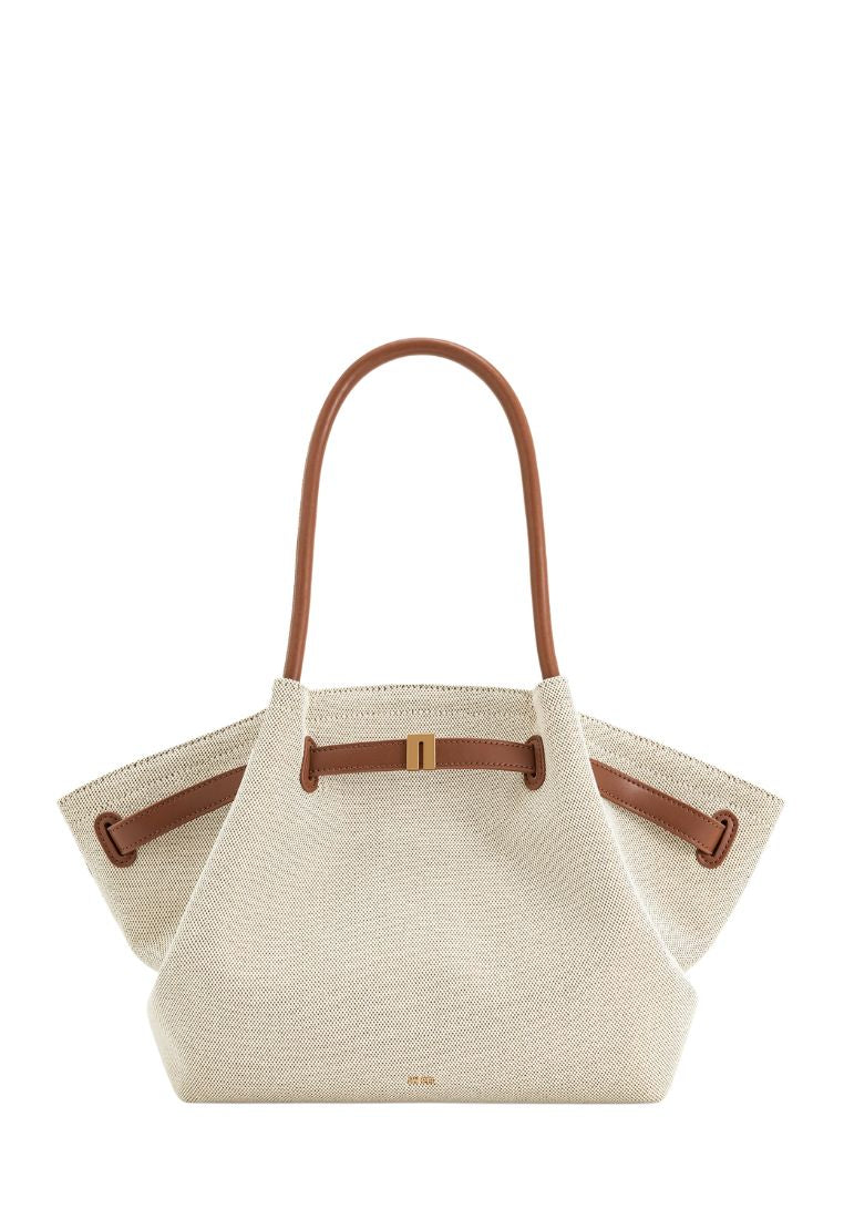 Hana Medium Tote Bag - Brown Canvas
