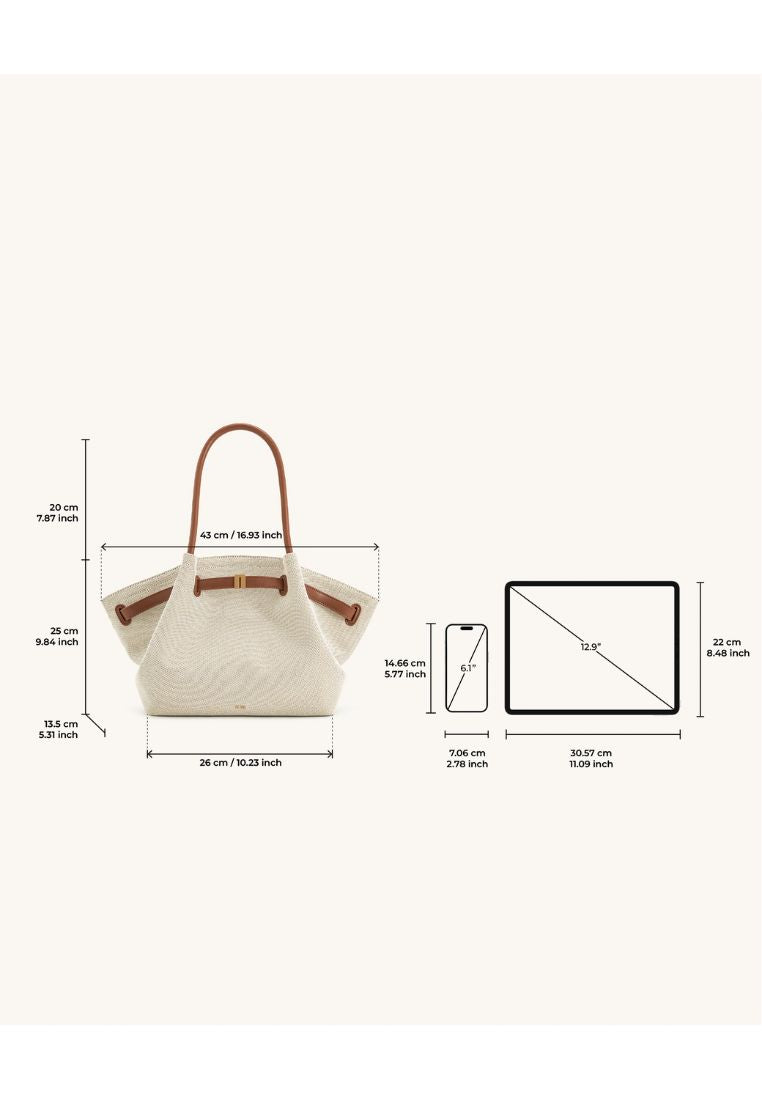 Hana Medium Tote Bag - Brown Canvas