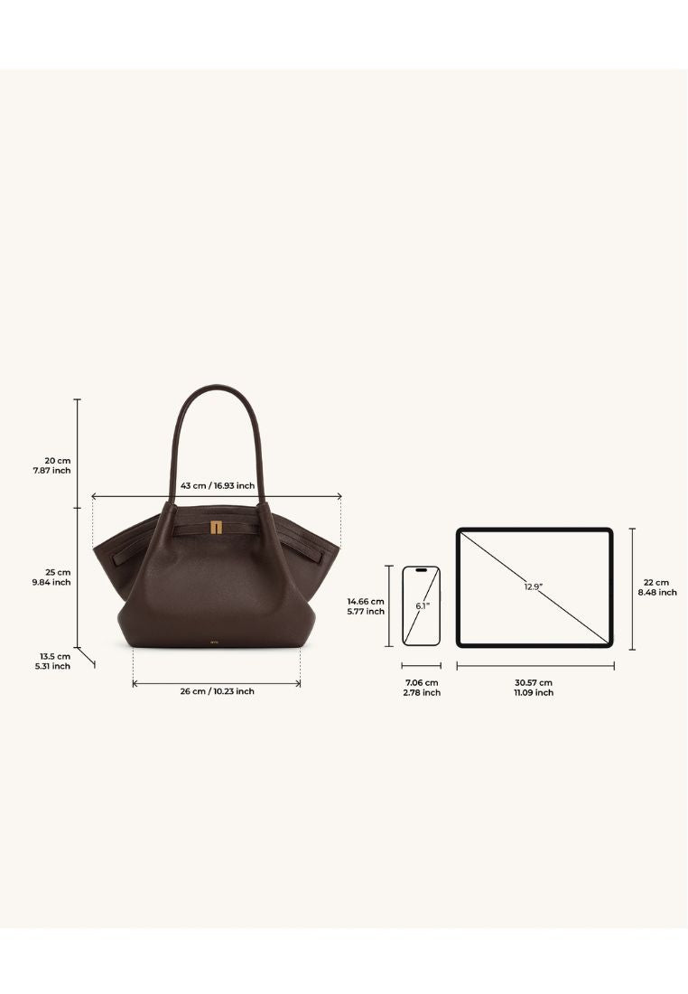 Hana Medium Tote Bag - Dark Brown