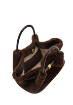 Hana Mini Faux Fur Tote Bag - Dark Brown