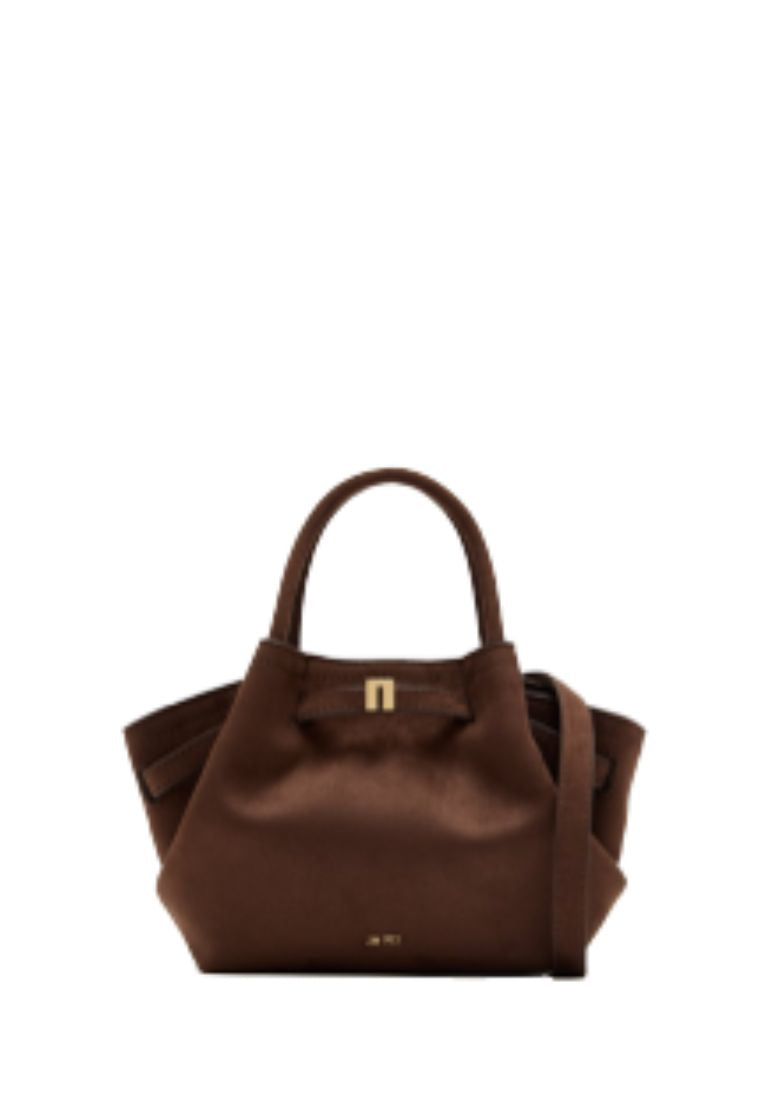 Hana Mini Faux Suede Tote Bag- Mocha Brown
