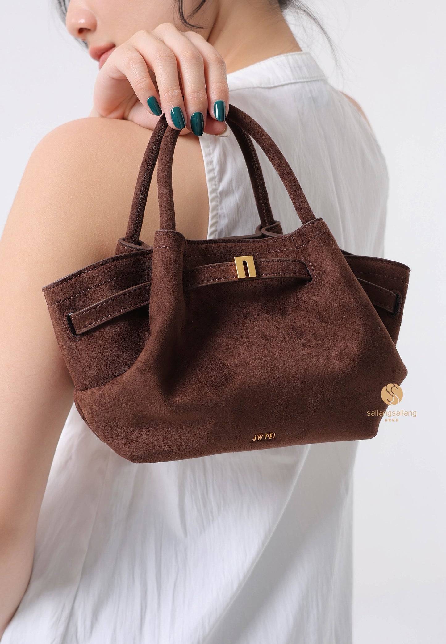 Hana Mini Faux Suede Tote Bag- Mocha Brown