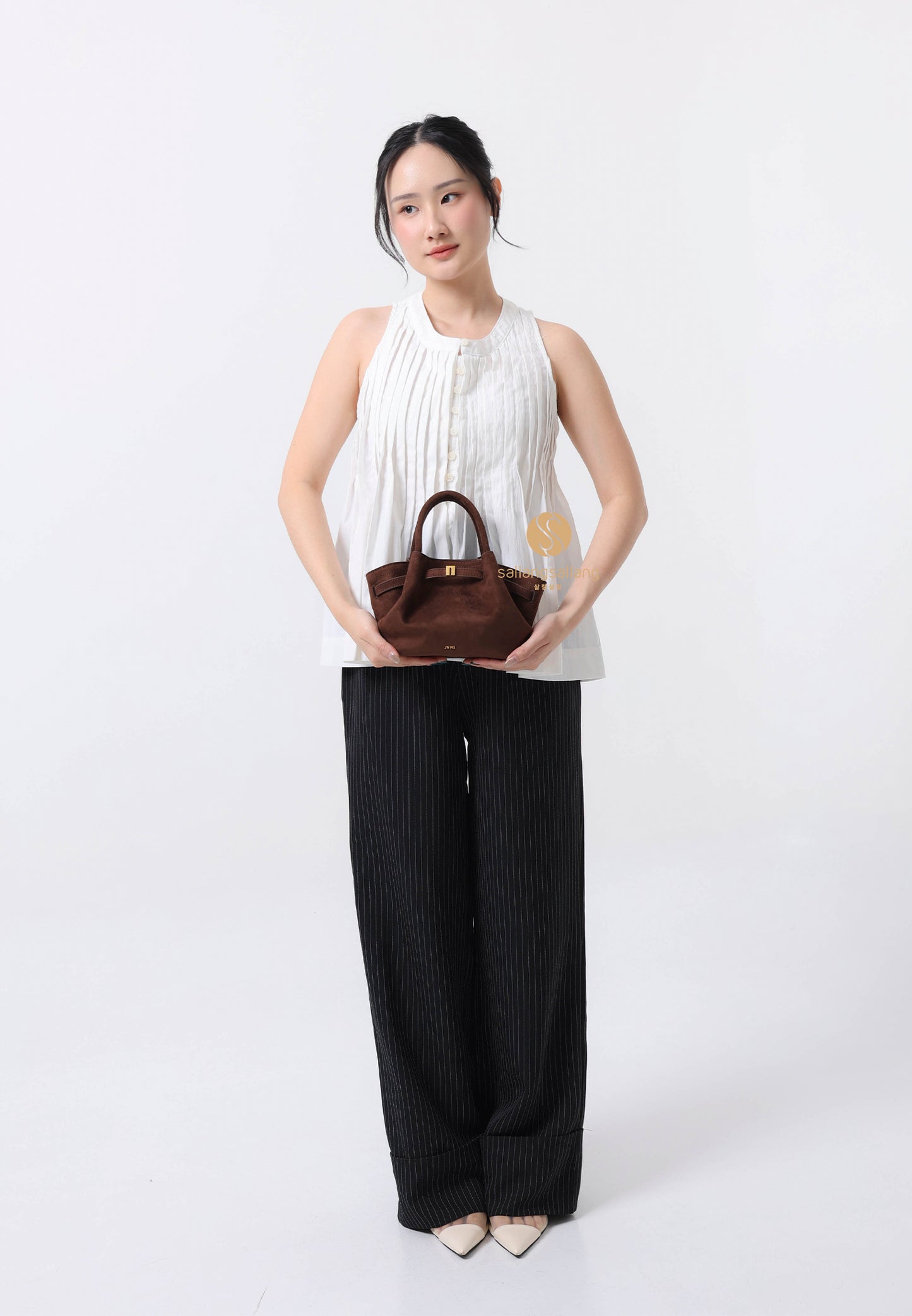Hana Mini Faux Suede Tote Bag- Mocha Brown
