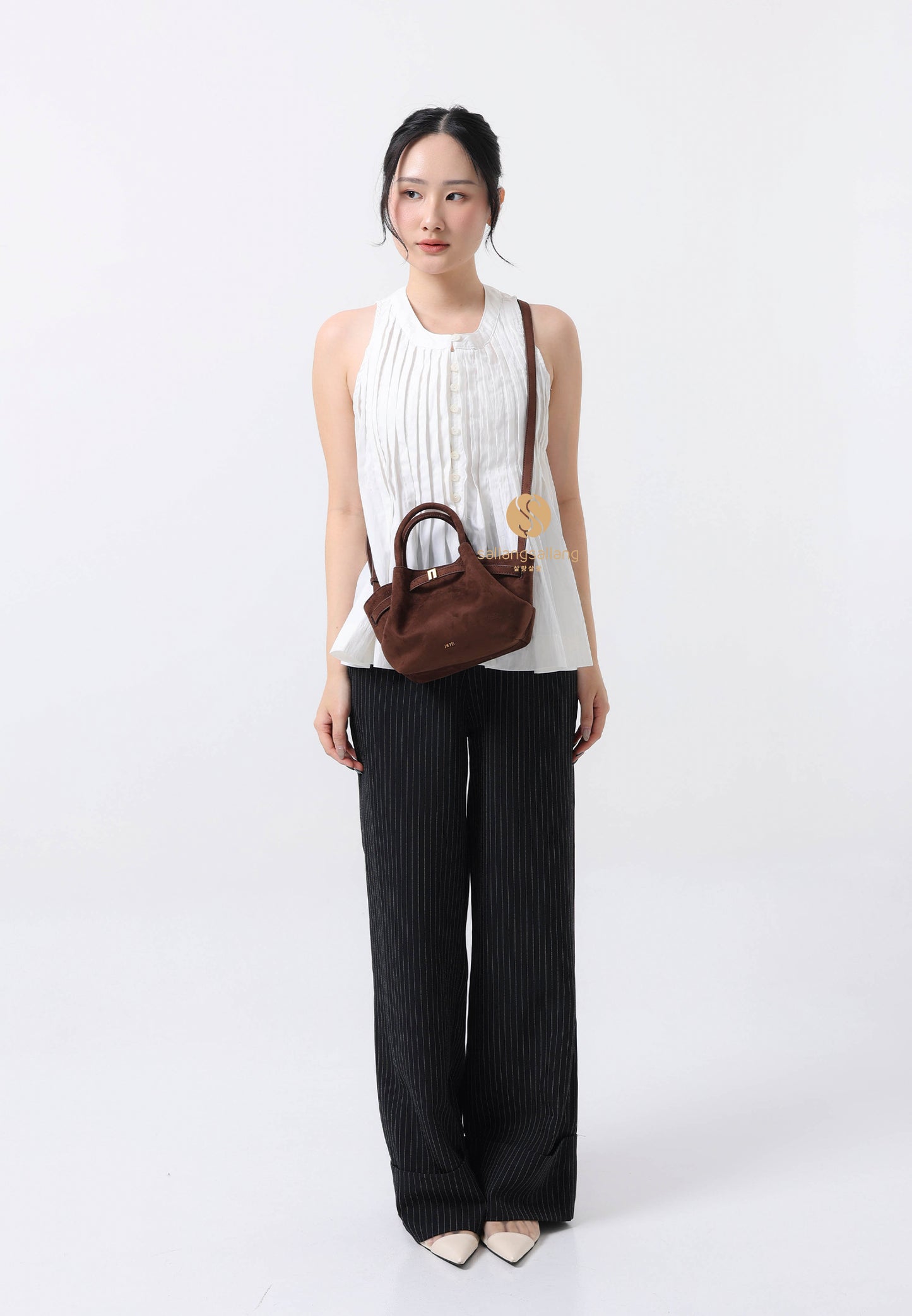 Hana Mini Faux Suede Tote Bag- Mocha Brown