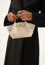 Hana Mini Faux Suede Tote Bag - Off White
