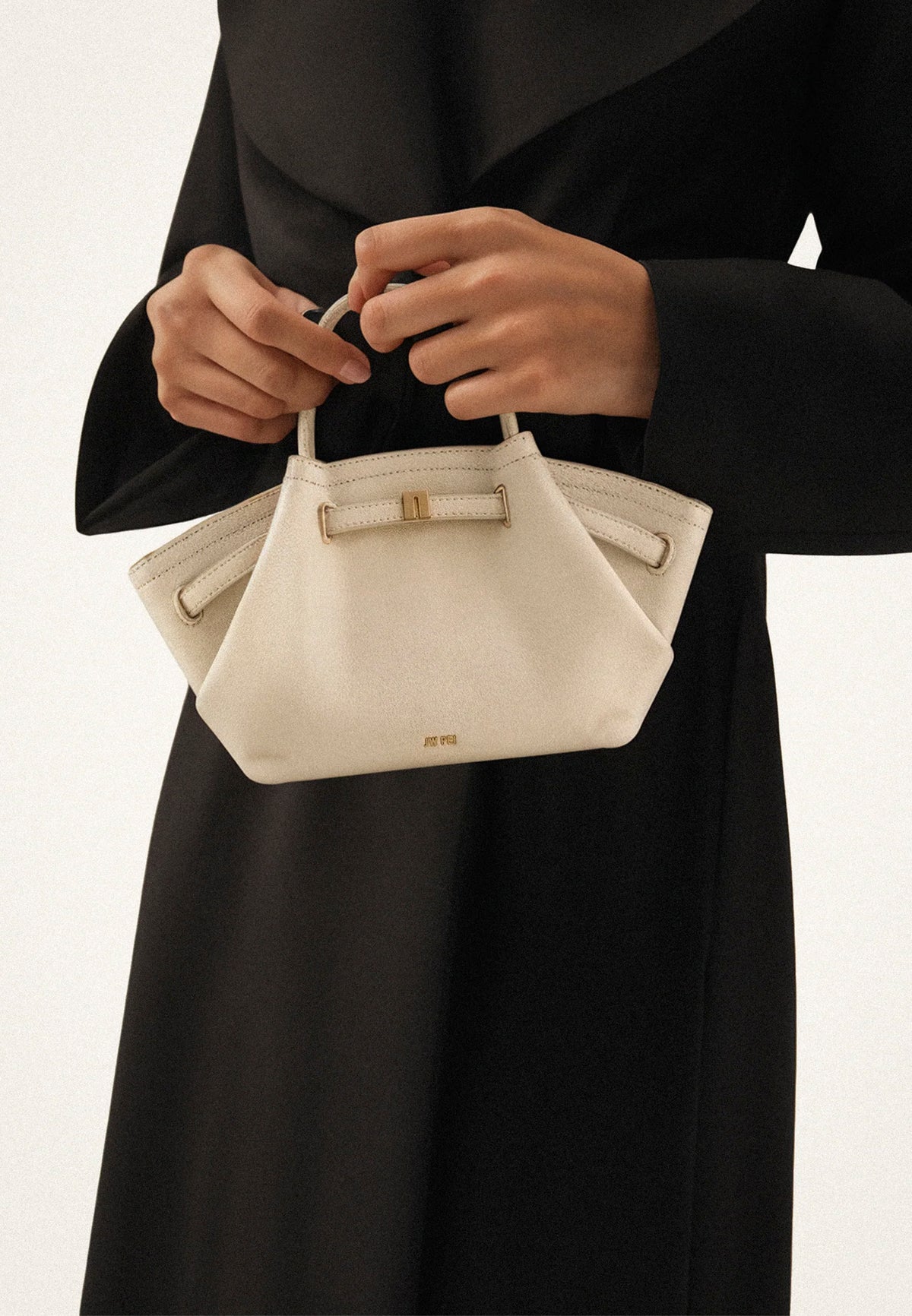 Hana Mini Faux Suede Tote Bag - Off White