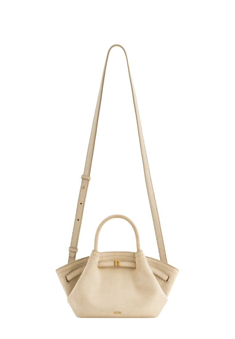 Hana Mini Faux Suede Tote Bag - Off White